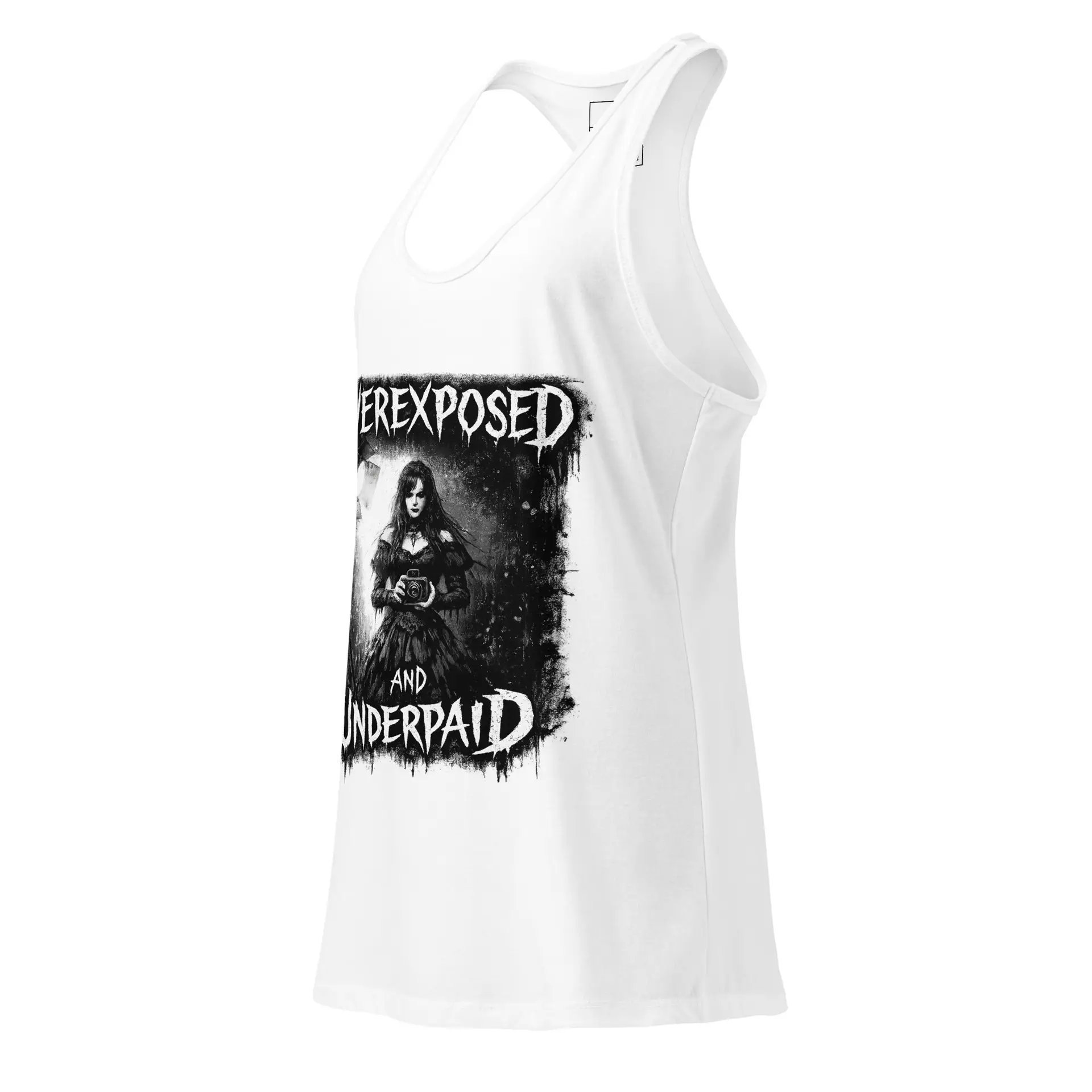 Women’s Dark Art Tank Top | Overexposed and Underpaid | Knotted Tree Studios - Image 2